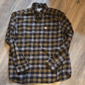 Carhartt Men's Plaid Shirt - Black and Brown